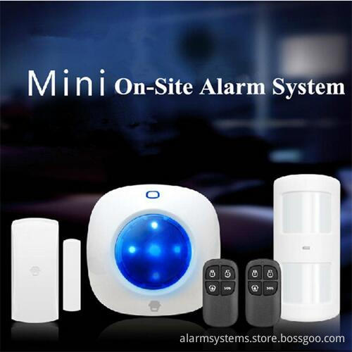Smart home anti-theft system built-in battery sound and light siren real time wireless On-site alarm system kit